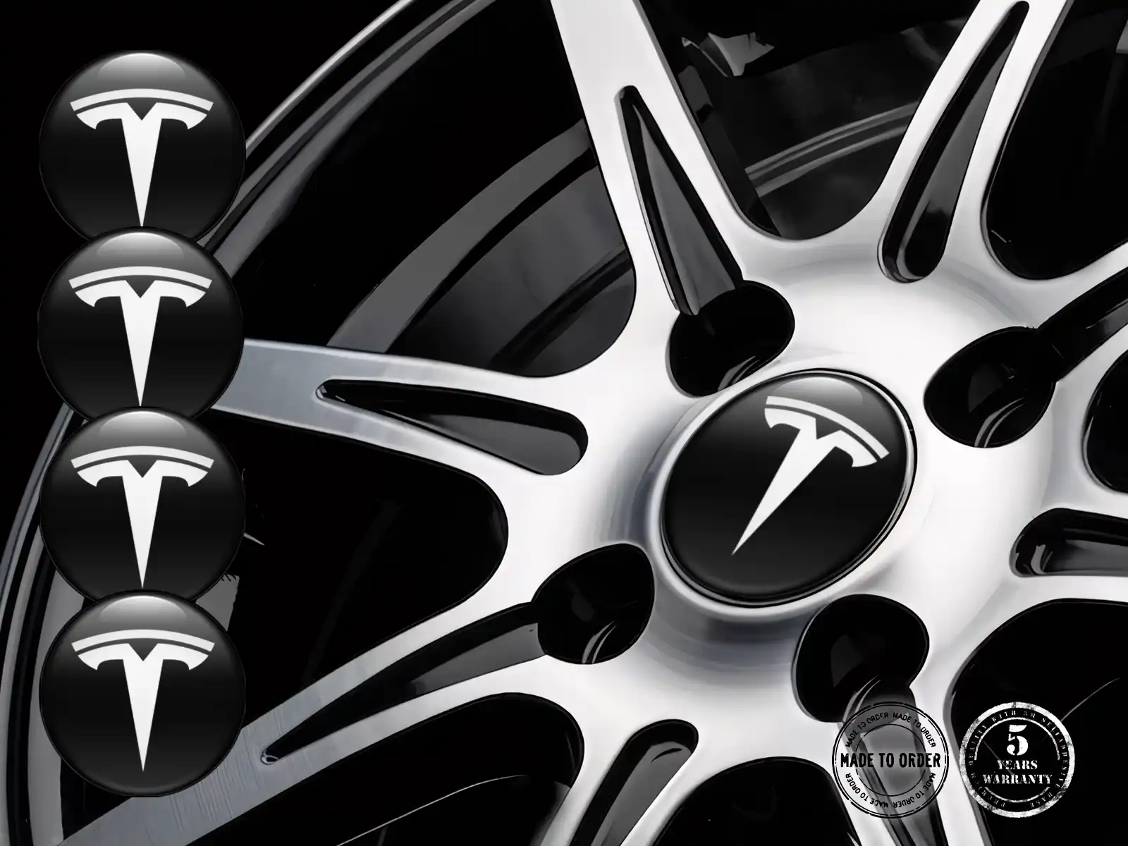 Tesla Felgenaufkleber für Autos Luxusgewölbte Logos